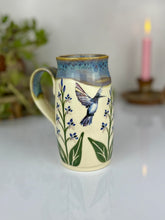 Load image into Gallery viewer, #42 Larkspur &amp; Hummingbird Stein Mug
