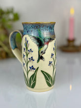 Load image into Gallery viewer, #43 Larkspur &amp; Hummingbird Stein Mug
