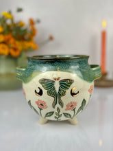 Load image into Gallery viewer, #18 Luna Moth Garden Cauldron Pot
