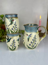 Load image into Gallery viewer, #28 Larkspur &amp; Hummingbird Pitcher &amp; Cup Set
