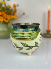 Load image into Gallery viewer, #19 Luna Moth &amp; Vine Cauldron Pot
