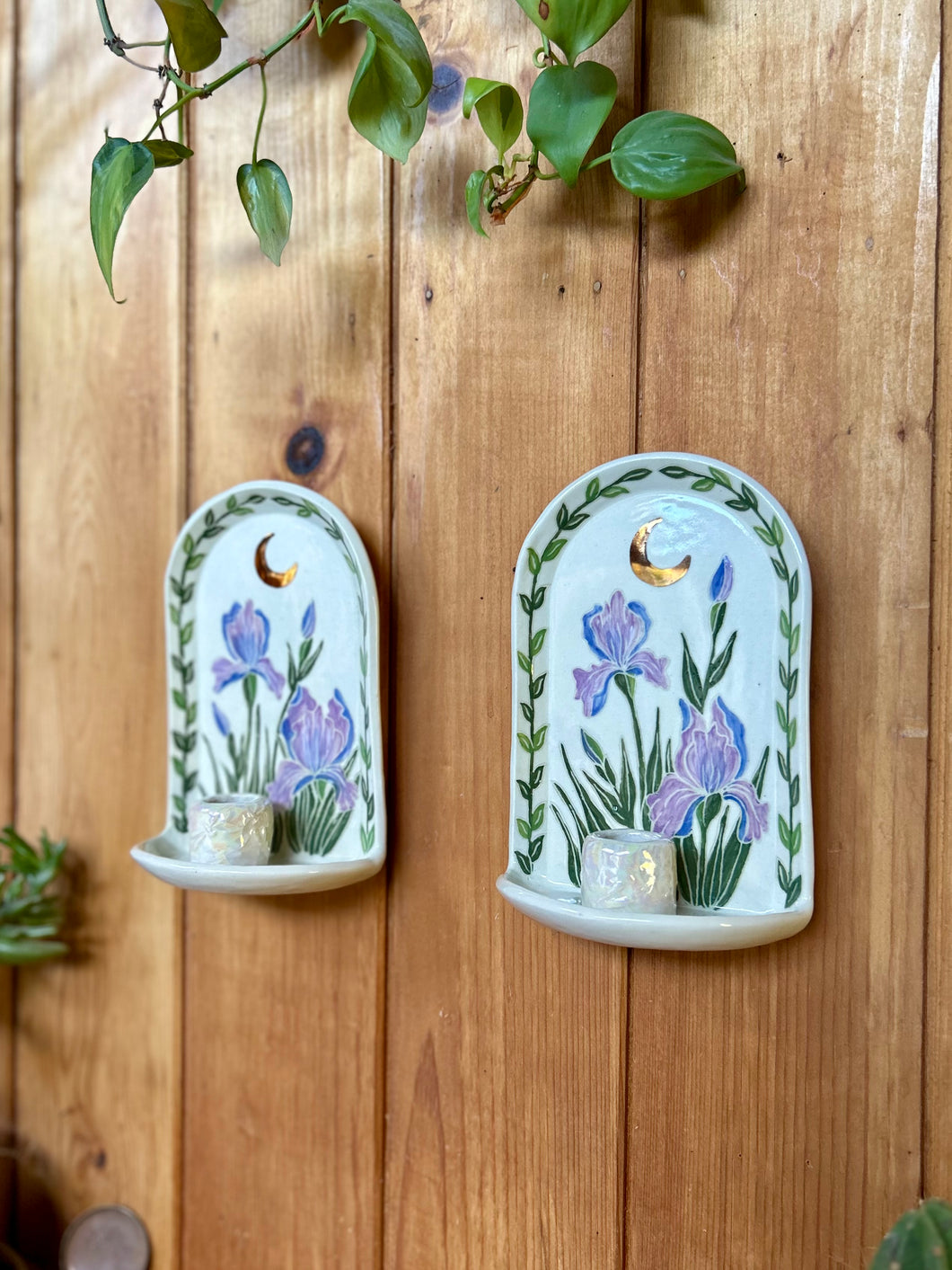 #10 Iris Moon Candle Sconce