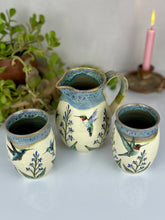 Load image into Gallery viewer, #28 Larkspur &amp; Hummingbird Pitcher &amp; Cup Set
