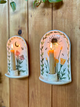 Load image into Gallery viewer, #11 Sun &amp; Moon Botanical Candle Sconce Set
