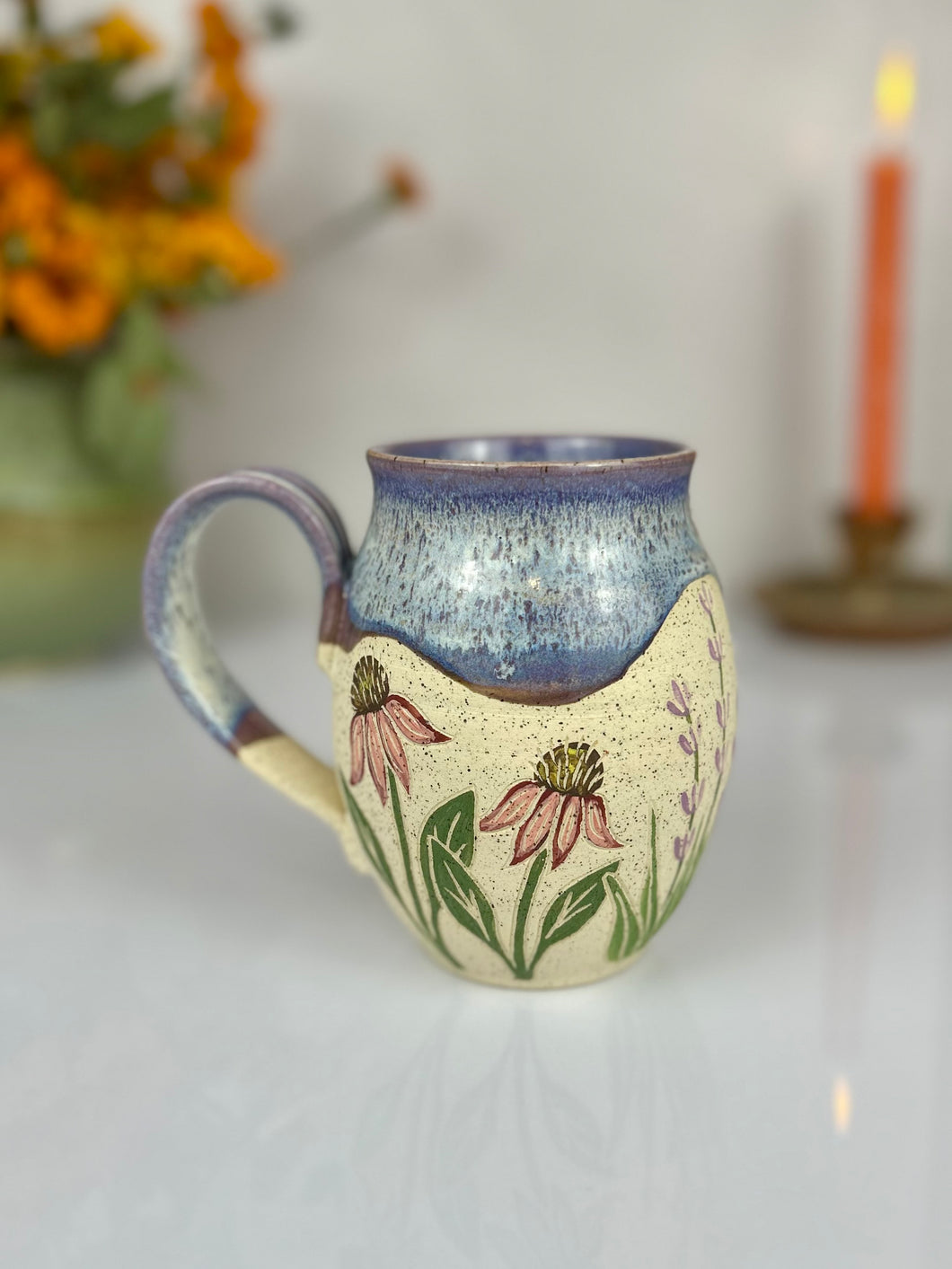 #32 Echinacea & Lavender Speckled Mug