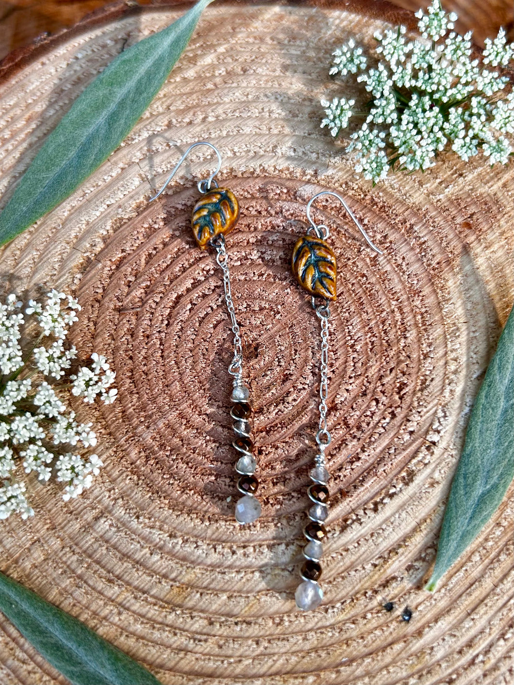 Leaf Droplet Earrings