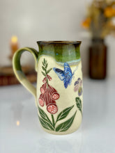Load image into Gallery viewer, #56 Foxglove + Butterfly Stein Mug
