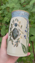 Load and play video in Gallery viewer, #29 Larkspur &amp; Hummingbird Labradorite Vase
